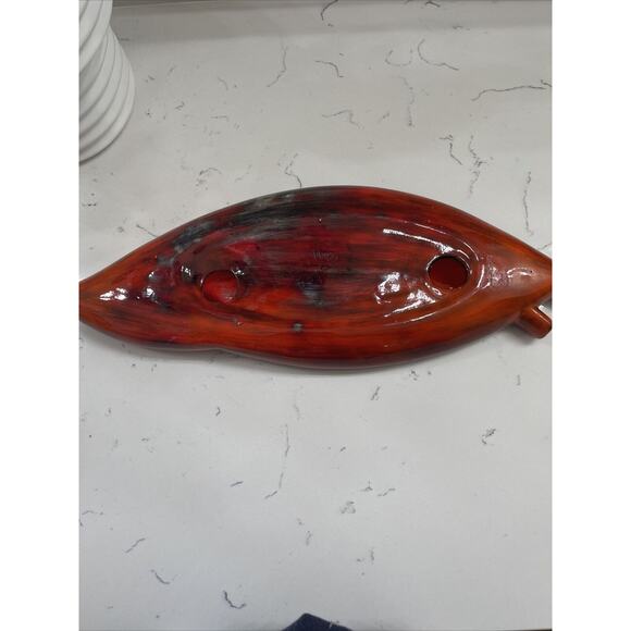 Vintage 70’s Retro Mid-Century Ceramic Leaf Signed Joyce Dated - Picture 6 of 12